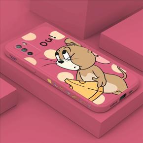 Hontinga for Xiaomi Poco M3 Case Side Design Cute Cartoon Mouse Back Cover Soft Square Edge Pattern Liquid Silicone Trend Phone Cases