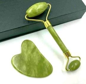 Jade roller and Gua sha set for face (Anti aging and anti wrinkle face massager tool