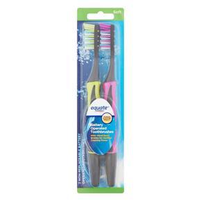 Equate Battery Operated Toothbrush Soft , 2 brush