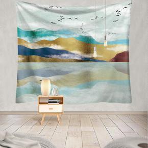 Sunset Landscape Printed Polyester Wall Hanging Tapestry Carpet Bedspread Decor