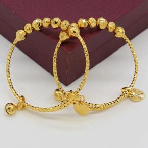 2Piece Gold Color Kids Adjustable Bangles.