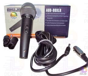 98XLR AUD-98XLR Professional Dynamic Unidirectional Microphone 3 Pin Wired Unidirectional Dynamic Corded Microphone High Output Neodymium Cartridge Excellent Intelligibility Audio Accessories