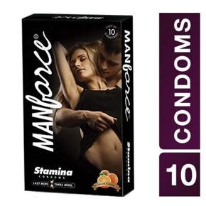 Manforce Orange Stamina Last More Thrill More Condoms - 10s Pack