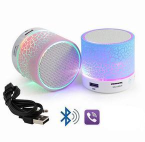 Mini Portable Bluetooth and Rechargeable Speaker with Light + SD Card + FM Radio + USB Supported Multi Color