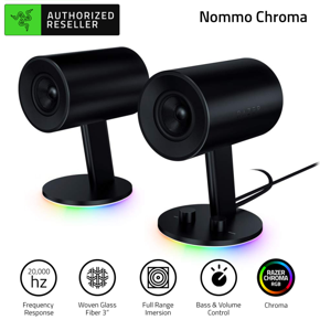 RAZER Nommo Chroma 2.0 PC Speakers with Full Range Sound 3.5MM and USB Audio Connection Chroma RGB Computer Speakers