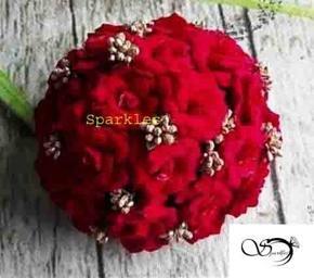 Artificial Flower Khopa For Girls & Women Red Color -1 pc