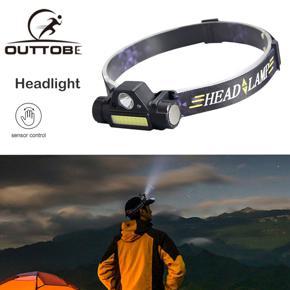Outtobe Powerful Headlight Head Lamps Headlight Waterproof XPE+COB USB Rechargeable Headlamp Built-in Battery Head Torch Camping Head Lamp