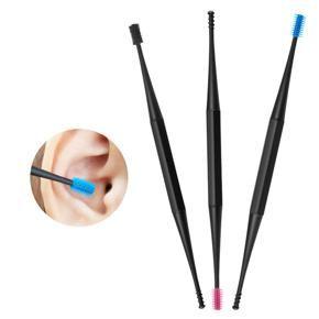 Double-ended Silicone Earpick Ear Wax Remover Curette Soft Ear Cleaner Spoon Spiral Ear Clean ool