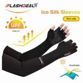 2PCS Ice Silk Sleeves Anti-ultraviolet Driving Gloves Sun Protective Sport Sleeves Motorcycle Arm Sleeves Sports Safety Sleeves Non-slip Ice Cool Fishing Arm Gloves