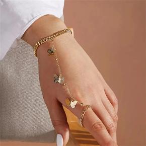 Cute Golden Butterfly Bracelet For Women Unusual Chain Bracelets On Hand New Designed Fashion Jewelry  Trend Gifts