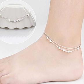 Fashionable Star Silver Plated Alloy Anklet for Girls Simple Fashion - Payel Nupur for Women New Collection - Anklet for Girls Stylish Simple