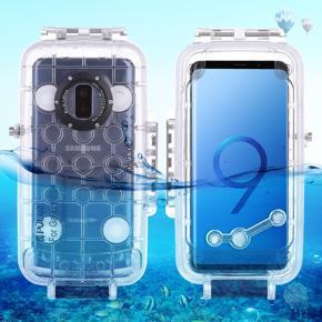 PULUZ 40m/130ft Waterproof Diving Housing Photo Video Taking Underwater Cover Case for Galaxy  S9+, Only Support Android 8.0.0 or below(Transparent)