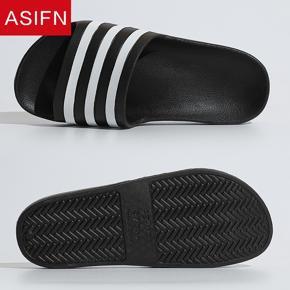 ASIFN Summer Men's Beach Slippers EVA Men Shoes Women Couple Flip Flops Soft Sole Black White Stripes Casual Chaussures Slides