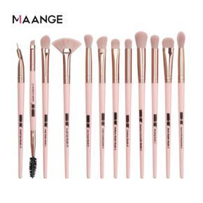 MAANGE 12Pcs Professional Eye Makeup Brushes Set - [Pink]