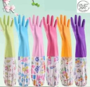 High Quality Silicone Dish Washing Kitchen Hand Gloves (Multicolor)