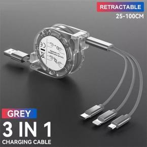 Hontinga 3 in 1 USB Charging Cable Fast Charger for iphone Lightning Cable Android Charger Kit for Micro USB Fast Charging Cable Type C Cable USB Phone Cable