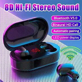 DASI TWS Wireless Bluetooth 5.0 Headphones HIFI Sound Ture Wireless Earbuds In-Ear stereo Earphones Waterproof Sport Headset with LED Display Charger Case