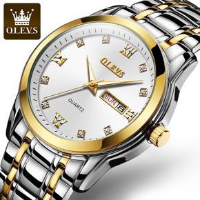 OLEVS Men Watch Business Calendar Stainless steel Watch for Men Waterproof Fashion Diamond Watches  - 8691