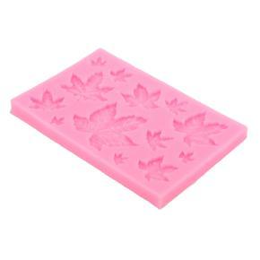 Himeng La Fondant Molds Pink Leaf Maple Leaves Shape Easy Cleaning Flexible Washable Dishwasher Safe Silicone Mold for DIY