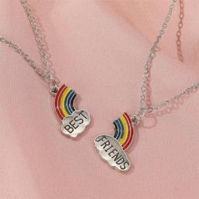 2pcs Best Friend BFF Rainbow Necklace-2pcs Rainbow Pendant -Friendship Necklaces- Graduation Birthday Gifts