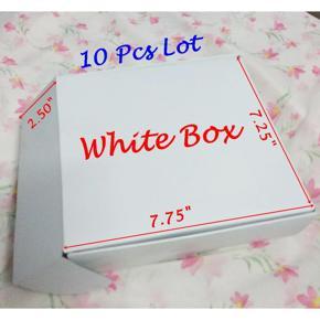 Product Delivery White Box 10pcs Lot. Blank Size: Length 7.75"(19.5cm) x Wide 7.25(18cm)" x Hight 2.5"(6cm), Paper Board thikness 250gm.