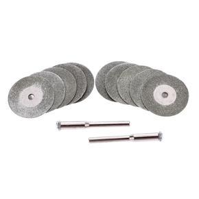 GMTOP 10pcs 25/30/40mm Diamond Coated Grinding 3mm Inner Diameter Disc Rotary Blades Cutting Wheel Slice for Electric Grinder with 2 Mandrels