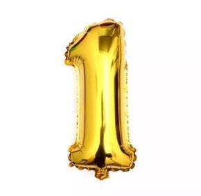 Aluminum Foil Golden Number Banner Balloons for Party Supplies, Seminar, Birthday Decorations (1 Piece)