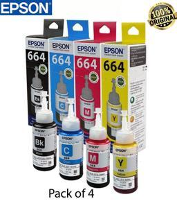 Epson 664 Ecotank Ink 70ML, Epson 664, (Full Set) For Epson L130/L380 Printer