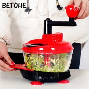 Manual Food Vegetable Chopper Processer Hand Blender Salad Spinner Kitchen Too