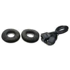 1 Pair for Sony MDR-V150 V200 V250 V300 V400 ZX300 Headphone Replacement Ear Pad & 1 Pcs 9 Pin Extension Cable