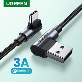 UGREEN Nylon USB C Cable 90 Degree Fast Charger Type C Cable for Xiaomi Redmi Note 9SRedmi Note 9S Convenient for Gaming pubg Cable for Xiaomi A1/A2Mi 6/ Mi 8/Pocophone F1/Redmi Note 7/Huawei Nova 3/P