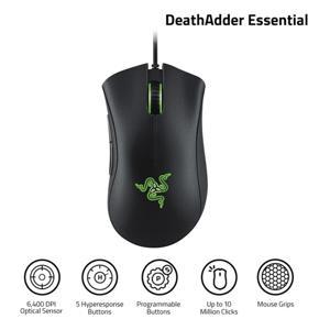 Razer DeathAdder Essential Wired Gaming Mouse Ergonomic Mice with 6400DPI Optical Sensor 5 Programmable Buttons White (2021 Version)