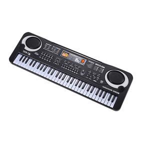 61 Keys Electronic Piano Keyboard With Microphone Children Musical Instrument-black & white US plug