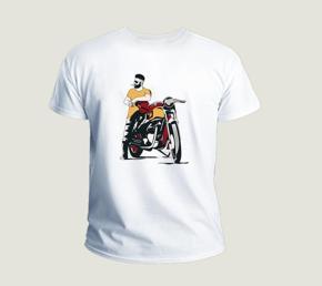 Motor Byke Style Smile Short Sleeves T-Shirt For Men