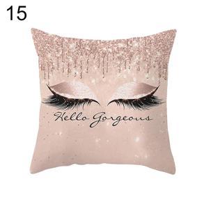 Glitter Eyelash Lipstick Pillow Case Cushion Cover Car Sofa Office Home Decor