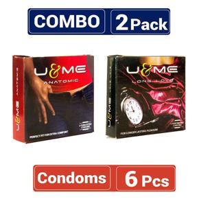 U&Me Mix - 1 Pack Long Love & 1 Pack Anatomic Condom - 3x2=6pcs