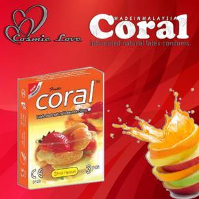 Coral Natural Fruits Flavours condoms 3 pcs