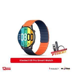 Kieslect KR Pro Smart Calling AMOLED Watch with Crown Nevigation Sp02 & Heart Rate Tracking (Dual Strap) - Black