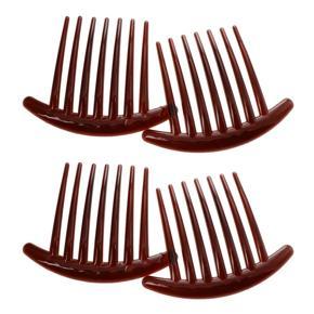 XHHDQES 4Pcs Hair Comb Pin Accessories Plastic Women Lady Fashion Brown