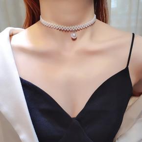 Double layer Chain  fashion Choker cute romantic women pearl pendant necklace