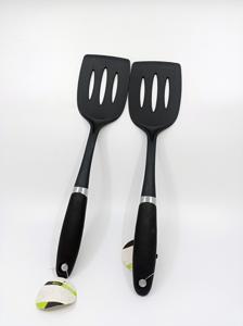 Silicone Non Stick Spoon- Black - 2 Pcs