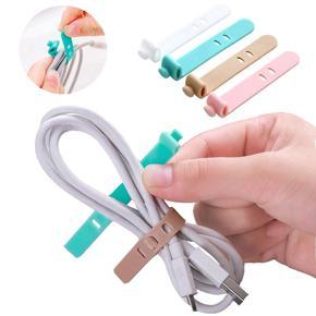 2 Pcs Silicone Soft Headphone Cable Winder Straps Soft USB Wire Cable Ties Storage Holder Organizer Headphone Clips Cable Organizer