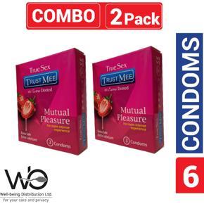 Trust Mee - Dotted Strawberry Flavor Condoms - Combo Pack - 2 Pack - 3x2=6pcs