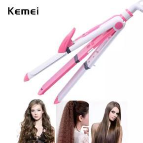 Kemei KM-1213 Professional Multifunction 3 In 1 Electric Ceramic Iron Wave Hair Curler Straighter