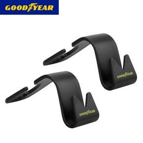 GOODYEAR Car Vehicle Back Hooks Headrest Non-slip Convenient Hanger Storage 2 Pack for Purse, Grocery Bags, Handbag Withstands up to 44lb
