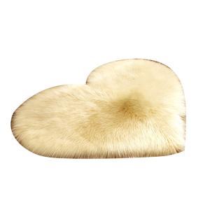 Fluffy Love Heart Shape Plush Rug Anti-Slip Carpet Door Mat Home Bedside Decor