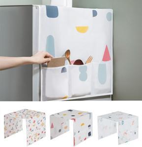 1PCS Dust Cover Refrigerator Cover with Pocket Double Sided Storage Hanging Bags Household Non-Woven Cloth Fridge Cover