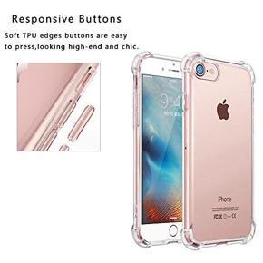 Crystal Clear Cover Case [Shock Absorption] with Transparent Hard Plastic Back Plate and Soft TPU Gel Bumper clear for iphone 7/iphone 8