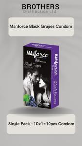 Manforce Condom - Black Grapes Flavor Dotted Condoms - Single Pack - 10x1=10pcs