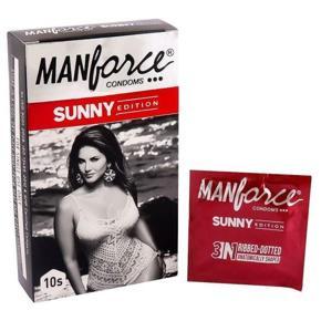 Manforce -Sunny Edition- Ribbed-Dotted --Super-Premium- Condoms - Single Pack - 10pcs